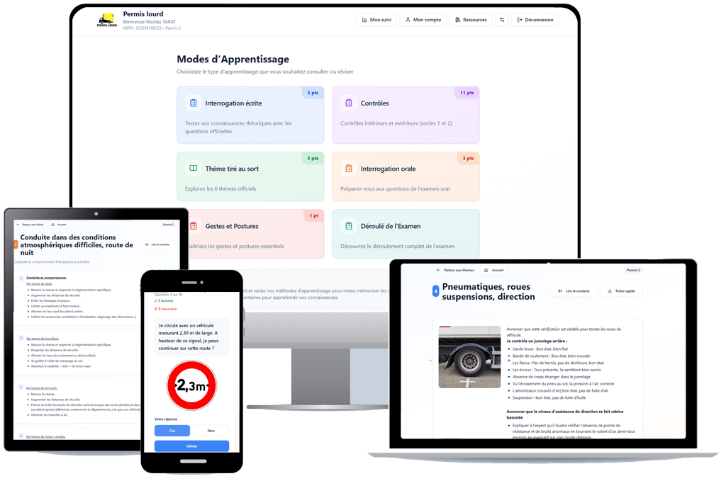 application permis poids lourd